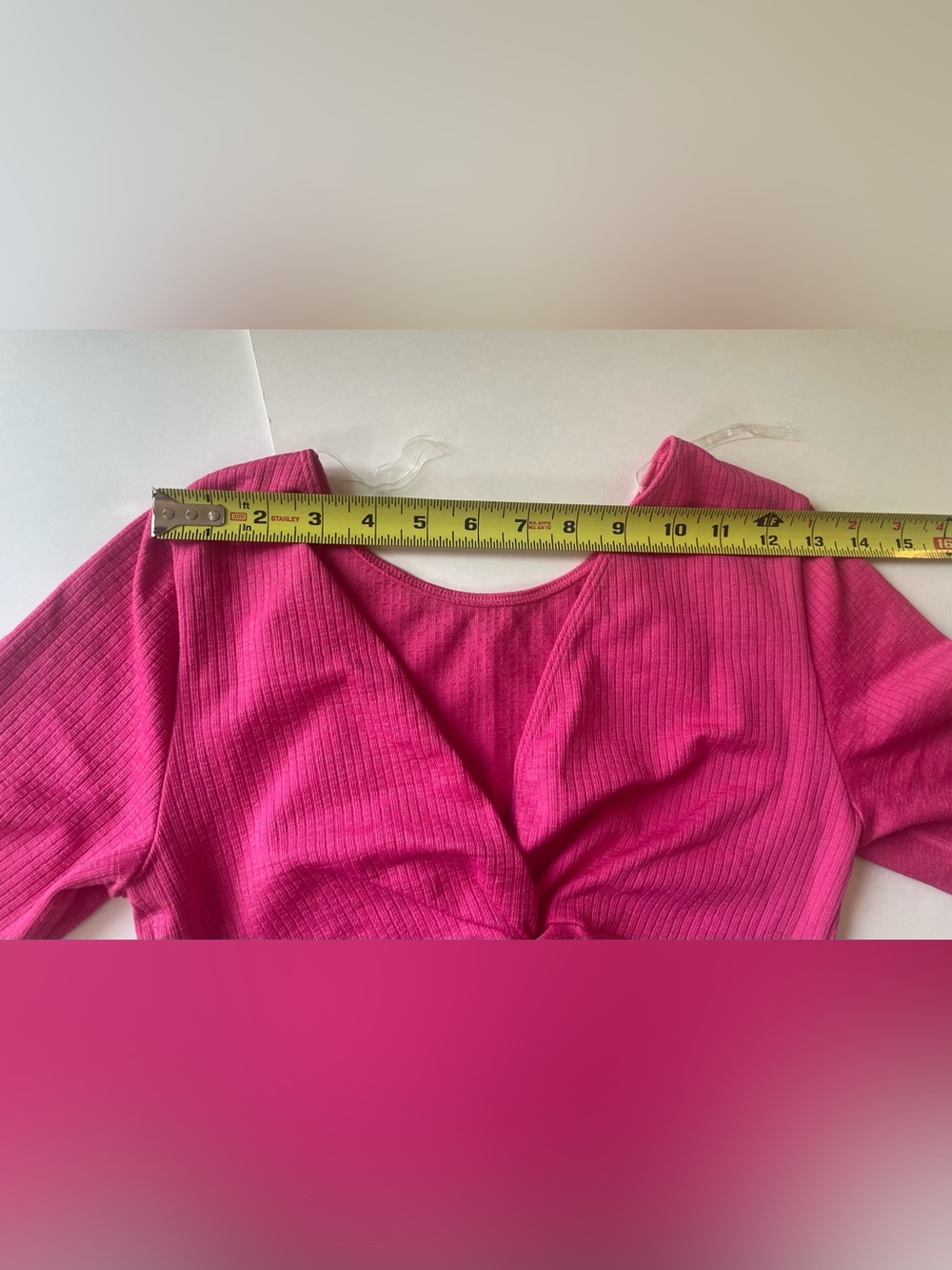 JoyLab Hot Pink Ribbed Twist-Front Crop Top & Leggings Pilates Yoga Wear - Picture 10 of 13